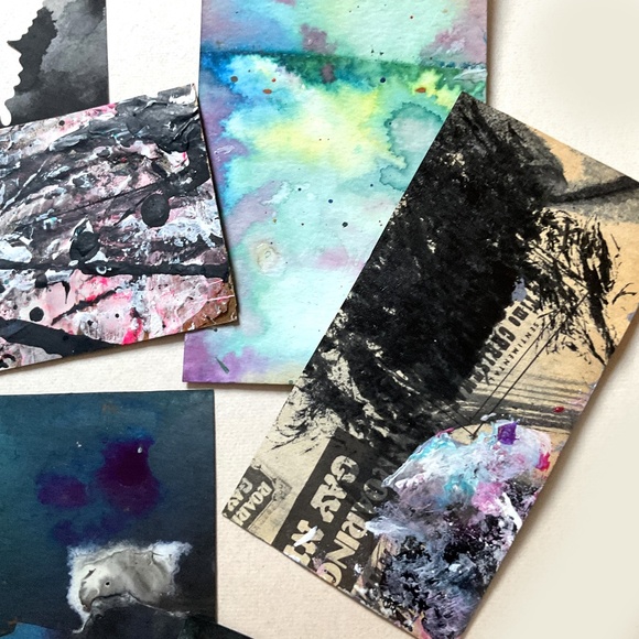 Junk Journal Pack 15+ Hand painted Pieces, Great for scrapbooking, collage - Picture 4 of 9